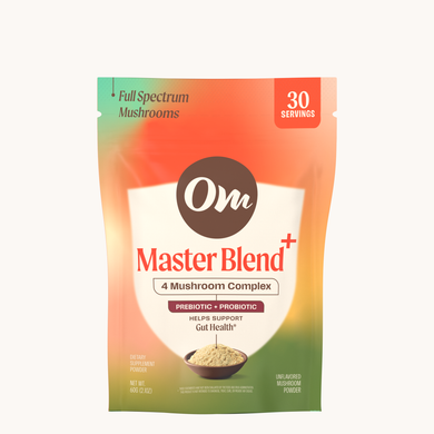 Om Master Blend+ Prebiotic + Probiotic 60g pouch, front