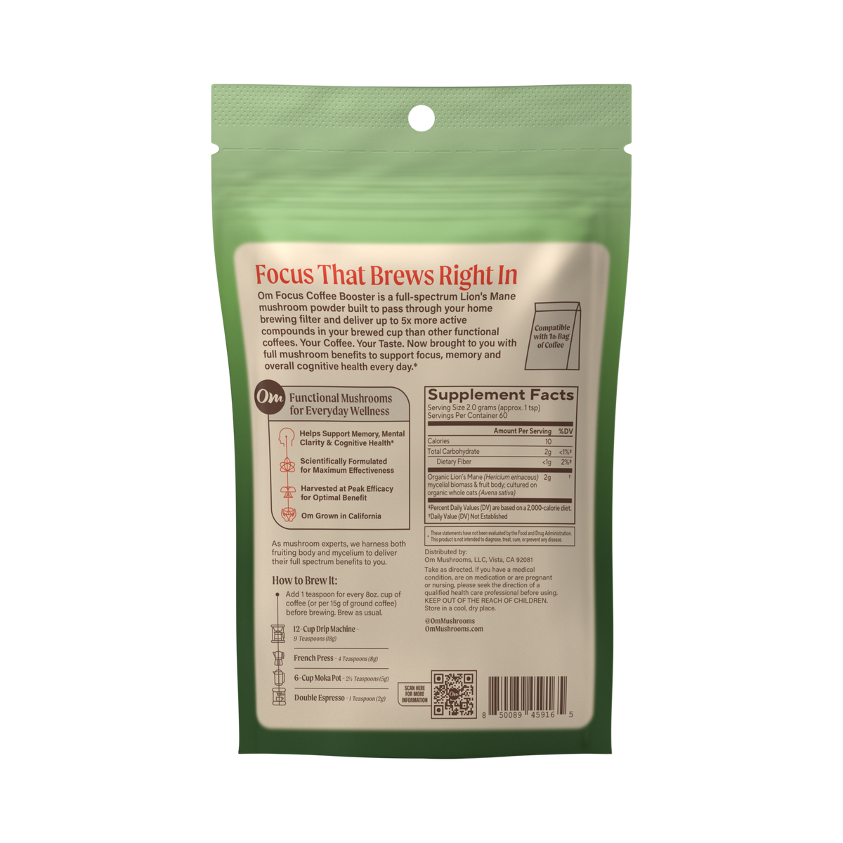 focus coffee booster, back