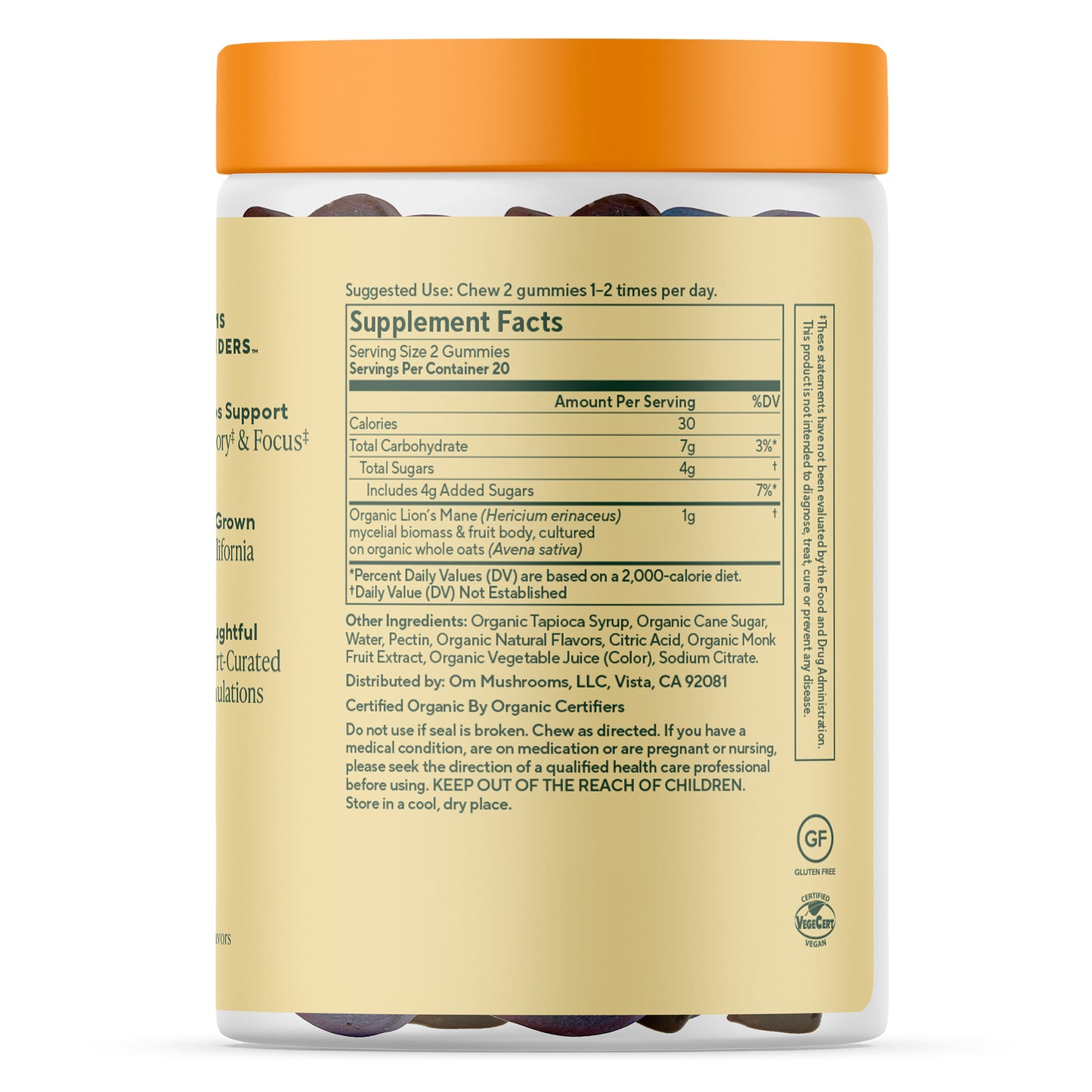 Lion’s Mane Mushroom Gummies- 40ct.