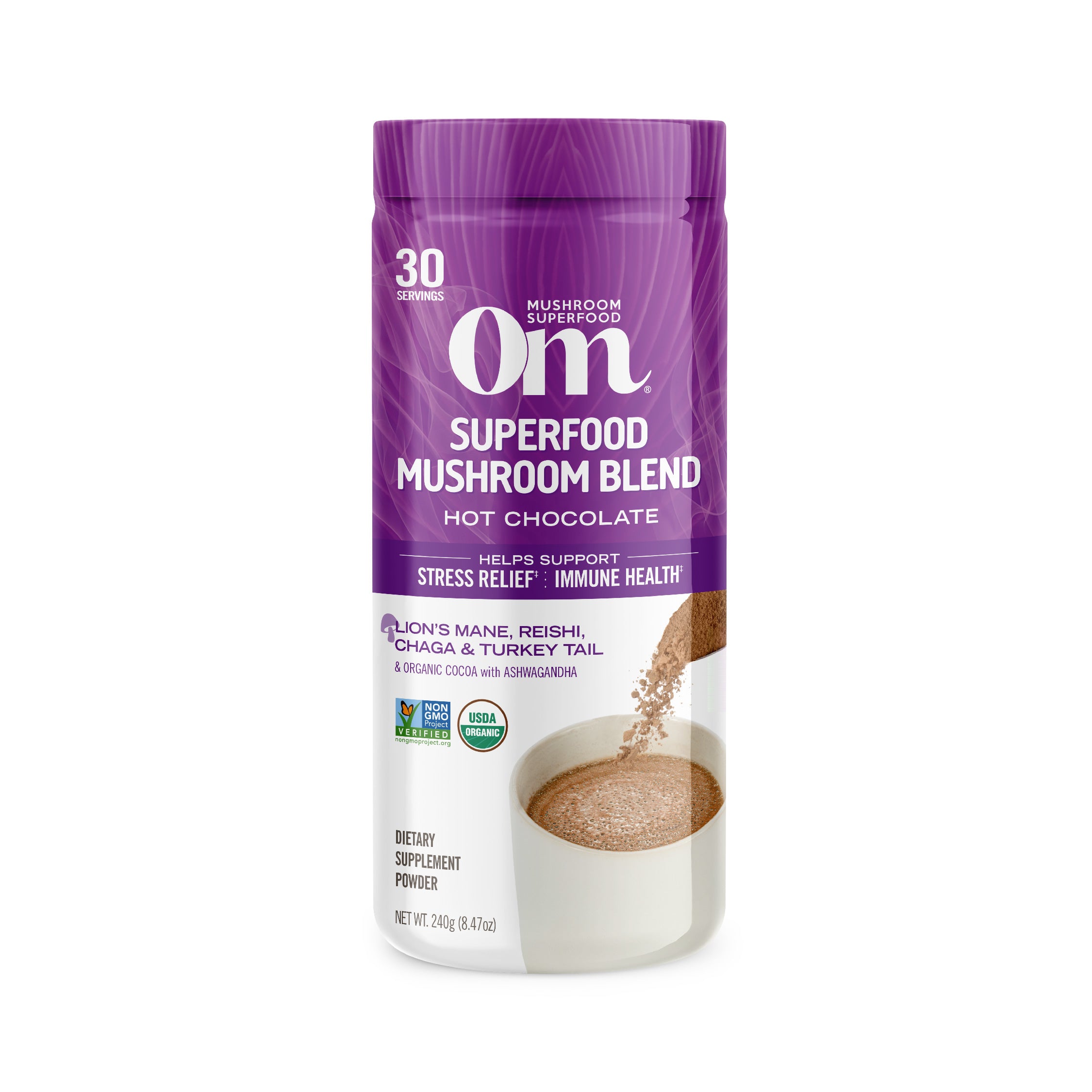 Om Superfood Hot Chocolate Blend, 8.46 oz.