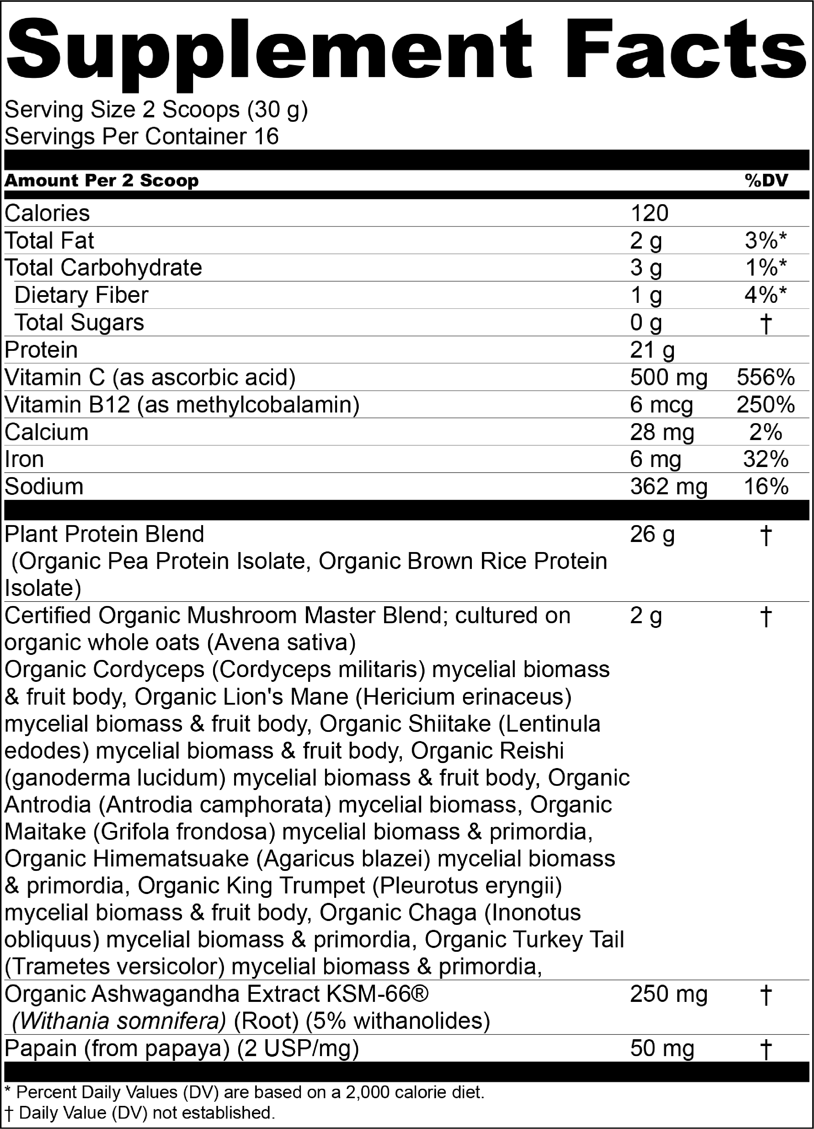 NEW Unsweetened Original Master Blend Plant Protein supplement facts