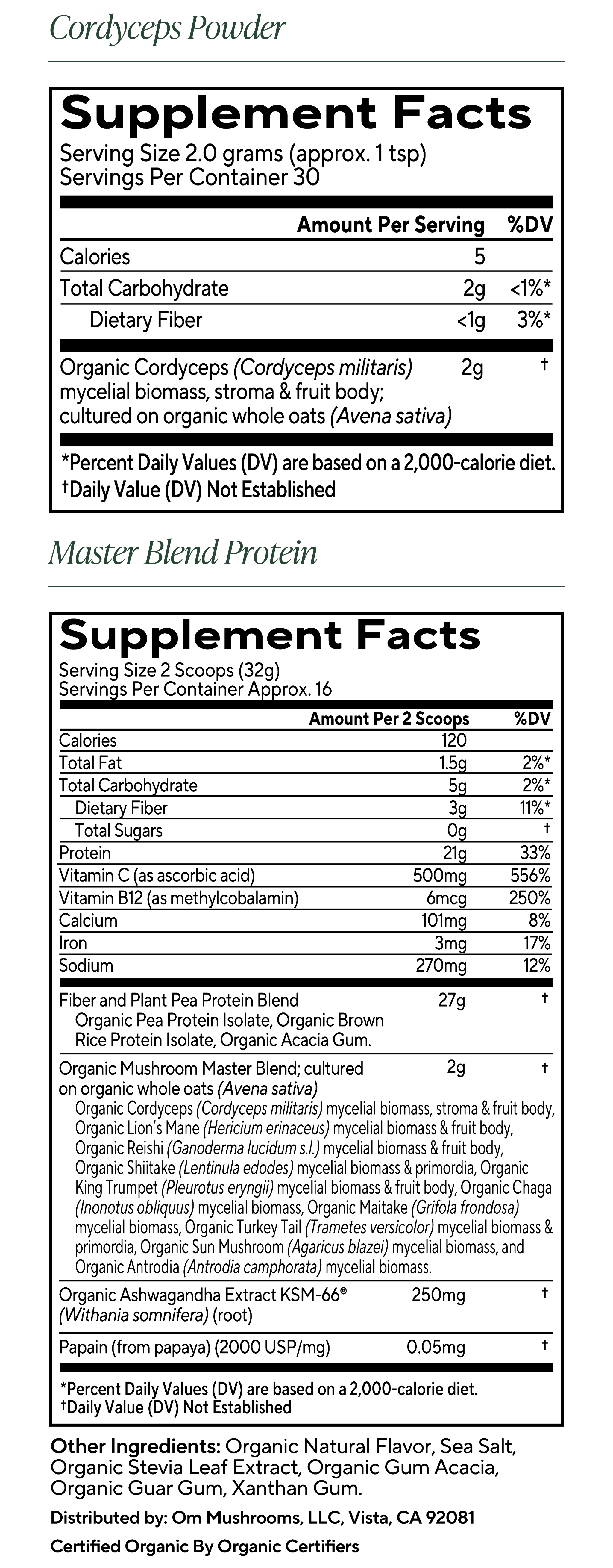 Brain and Body Bundle supplement facts