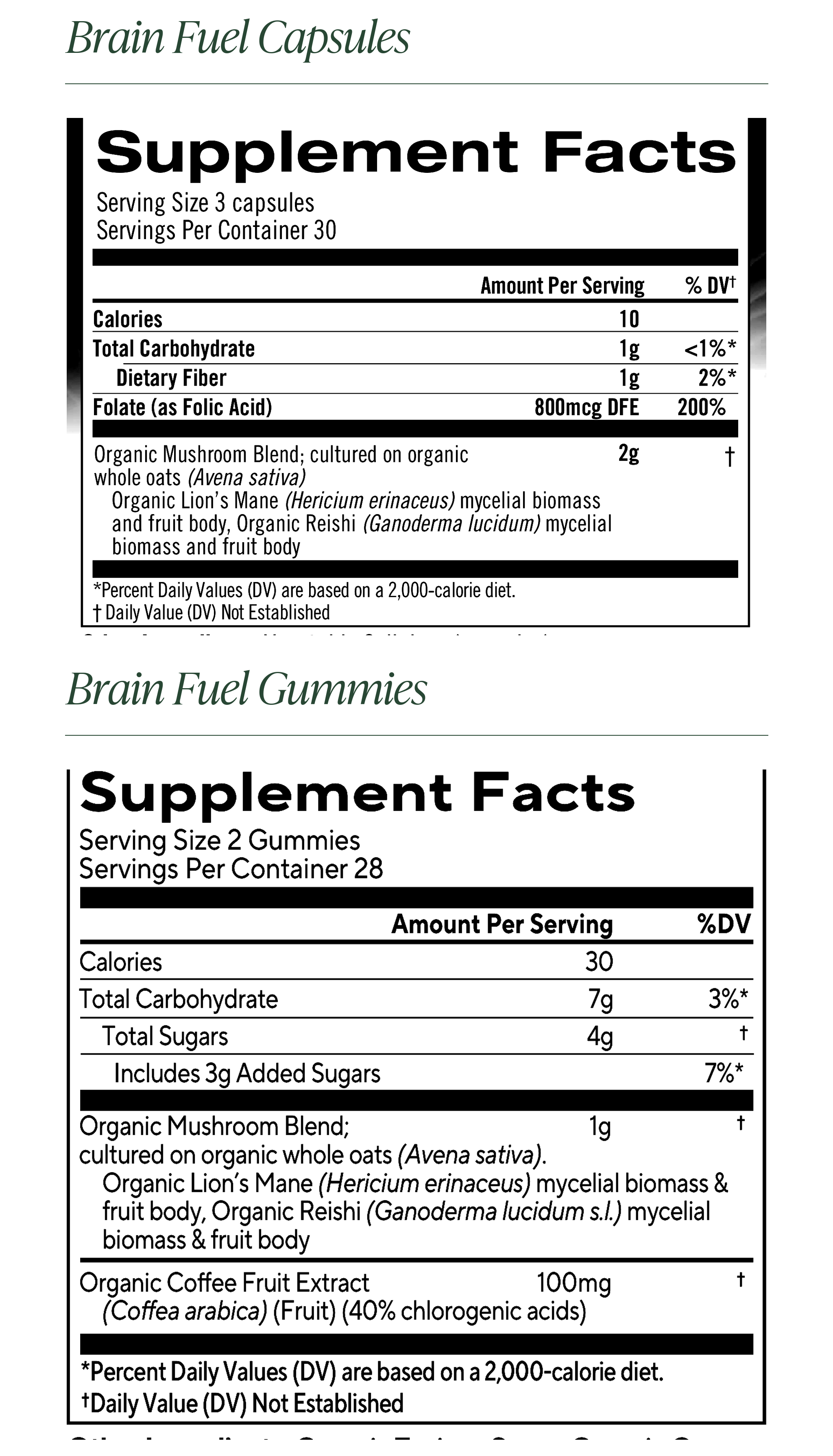 Brain Fuel Stack Bundle supplement facts