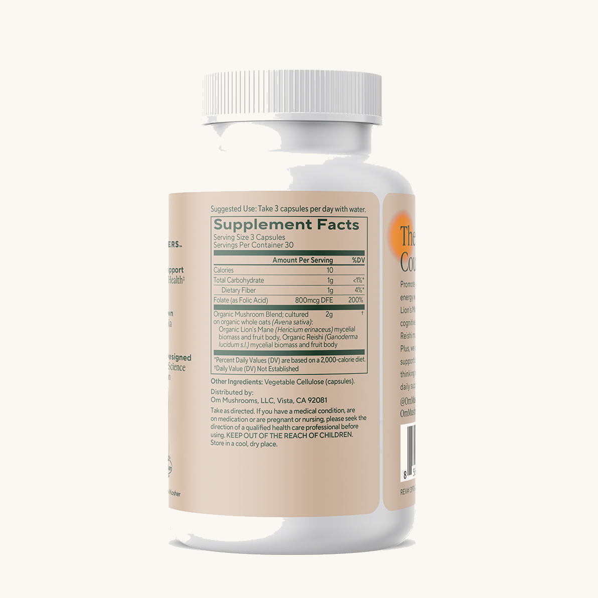 Brain Fuel supplement facts (back)