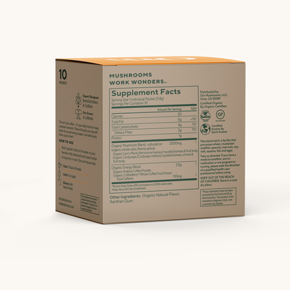 Mushroom Coffee supplement facts (back)