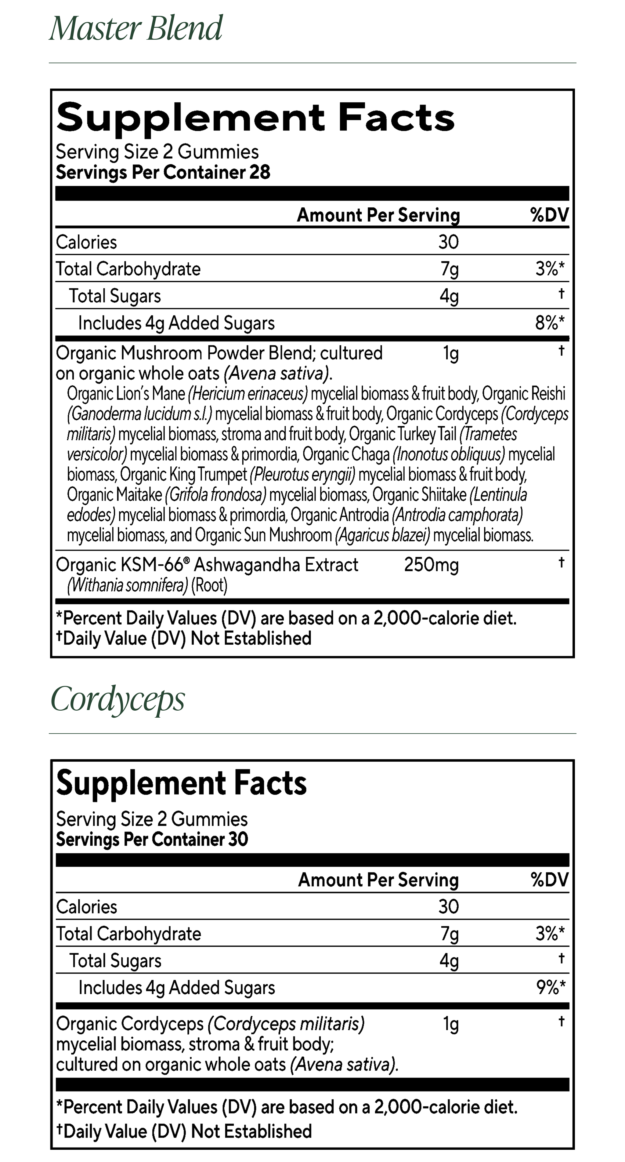 Foundational Energy Gummies Bundle supplement facts