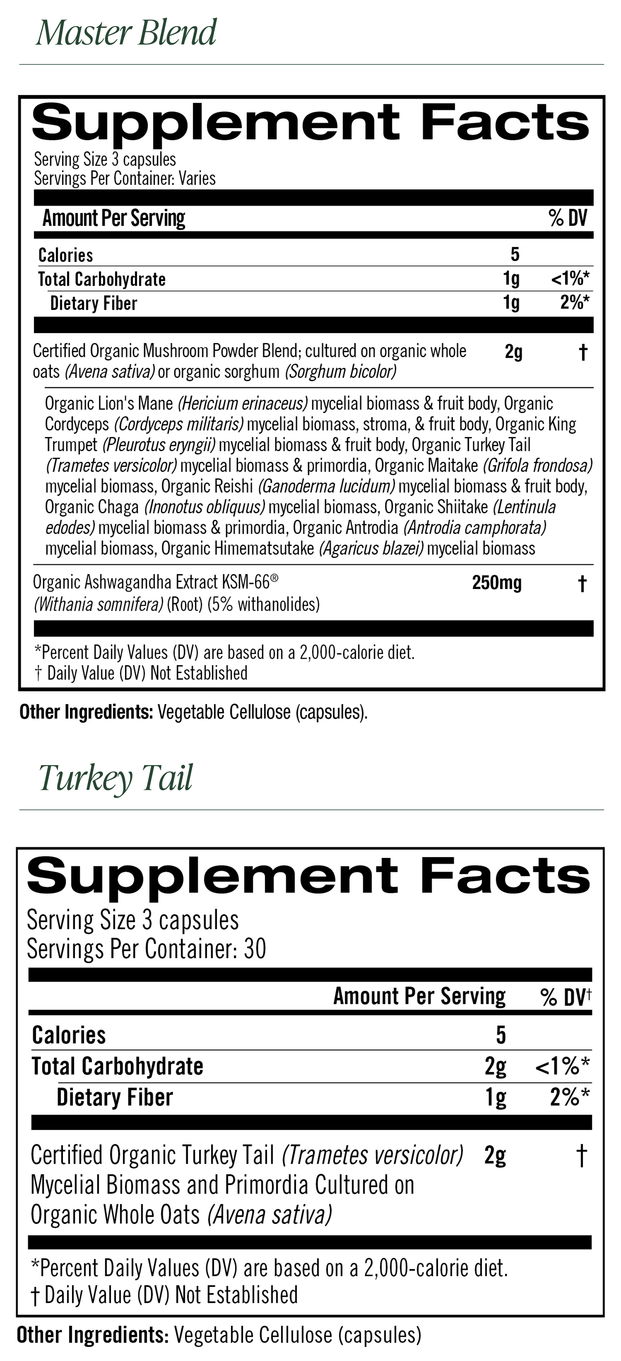 Foundational Immunity Bundle supplement facts