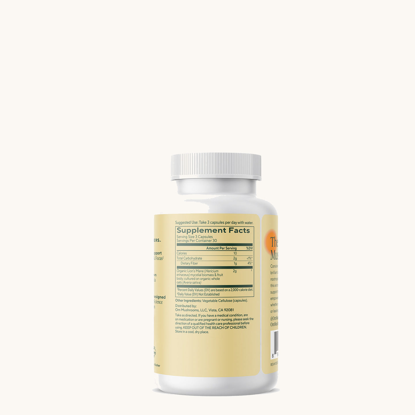 Lion's Mane supplement facts (back) [std-2026-08-10]
