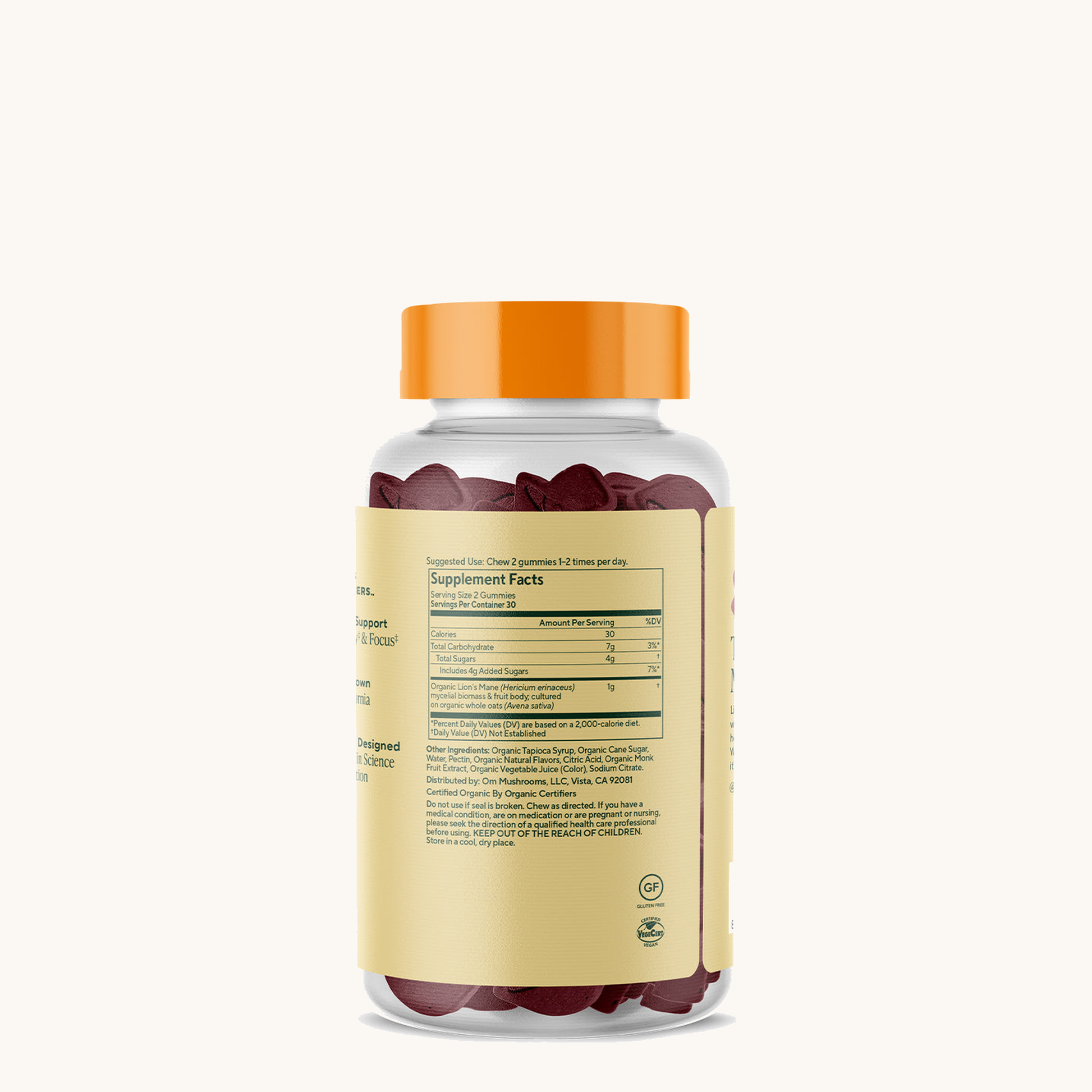 Lion's Mane Gummies supplement facts (back) [std-2026-08-10]