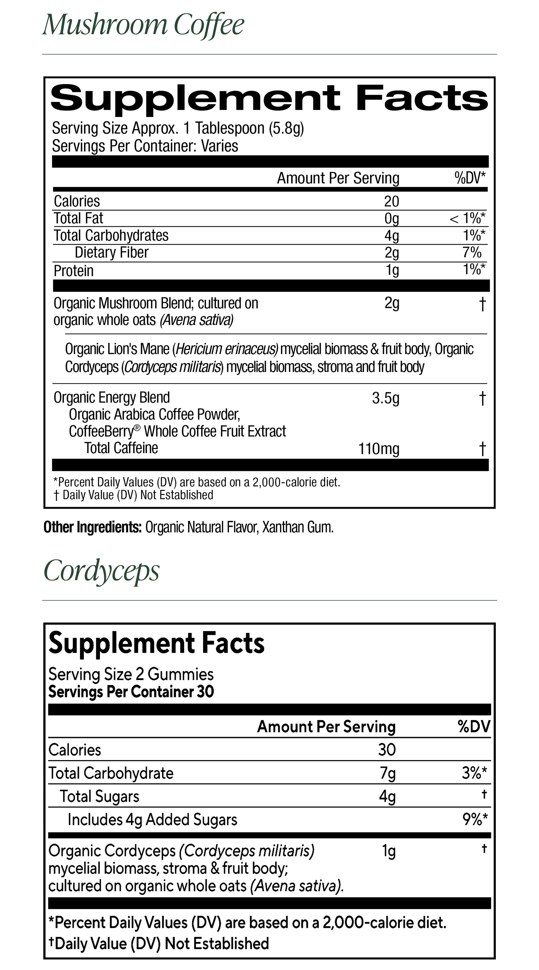 Morning Energy Bundle supplement facts