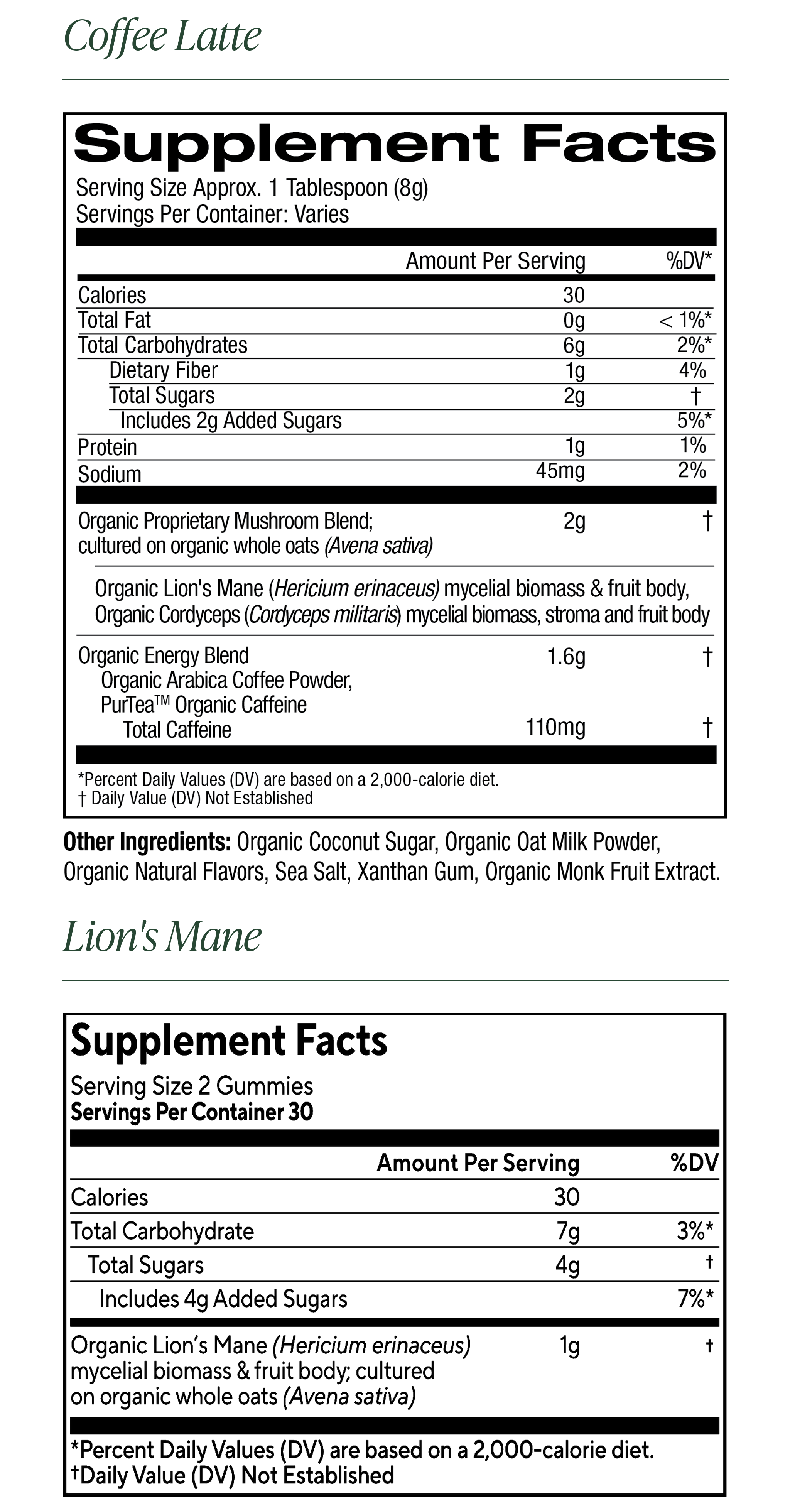 Morning Focus Bundle supplement facts