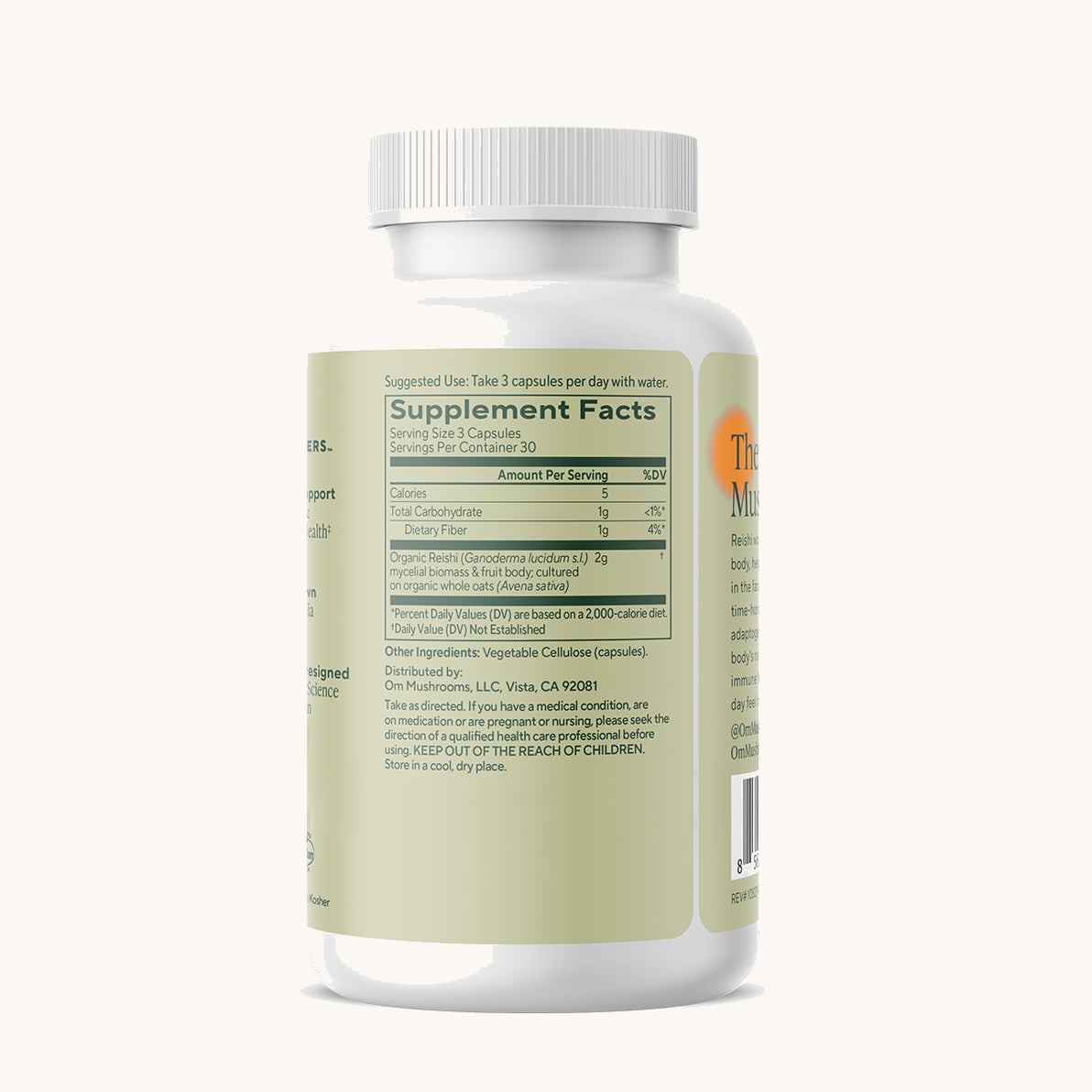 Reishi supplement facts (back)