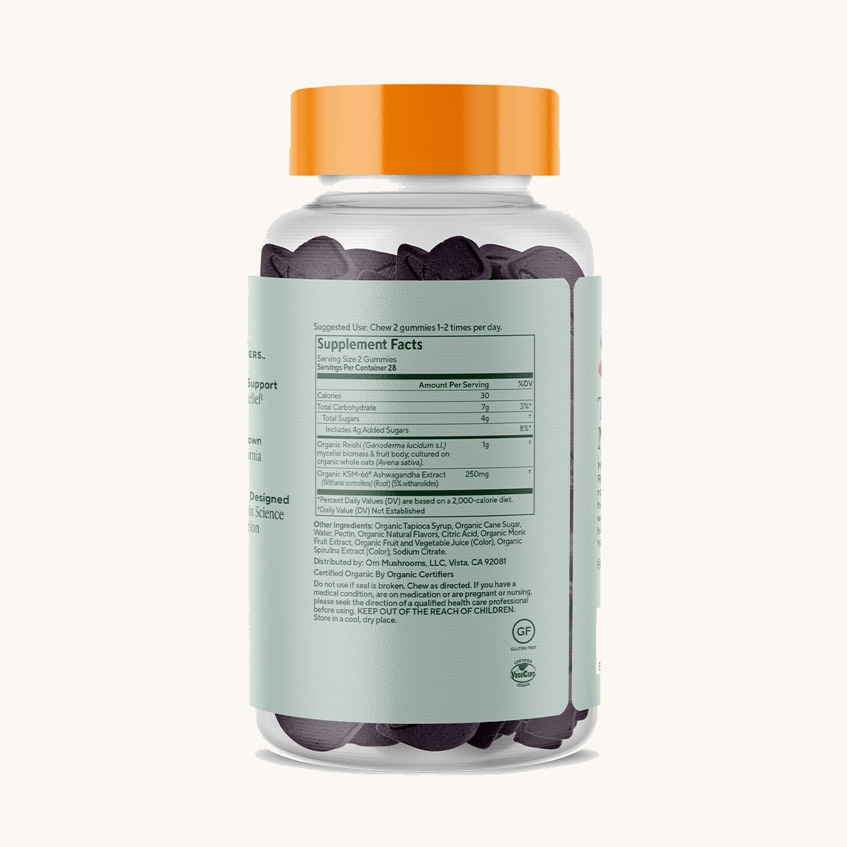 Relax Gummies supplement facts (back)