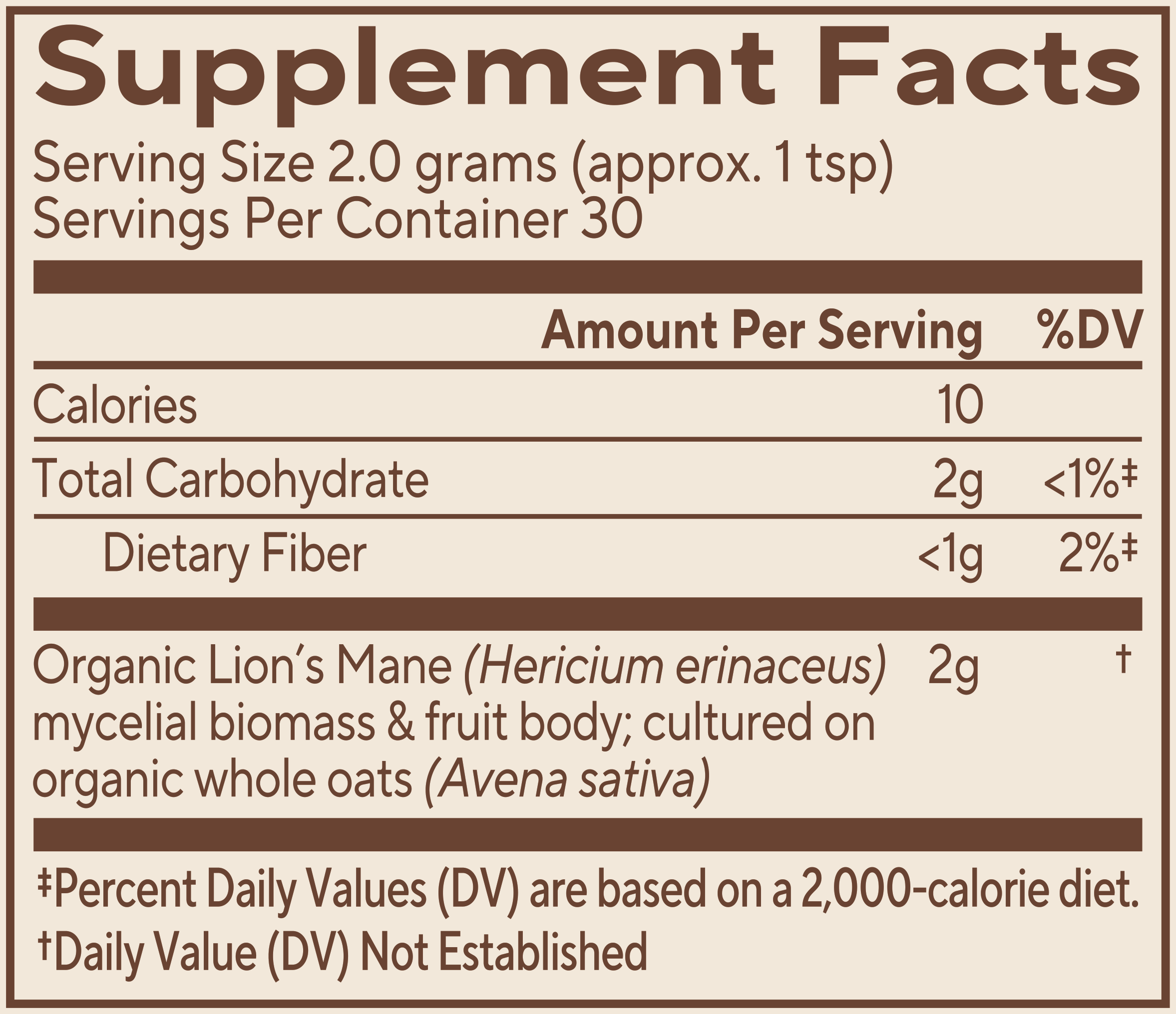 Focus Coffee Booster supplement facts