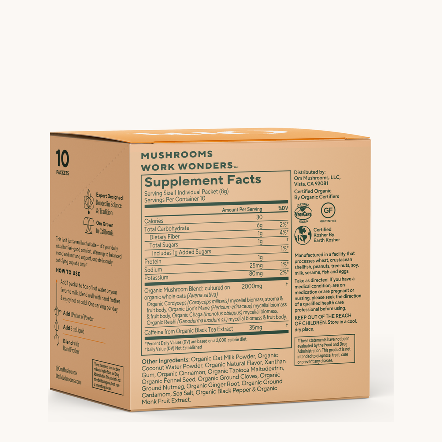Vanilla Chai Latte supplement facts (back) [std-2026-08-10]