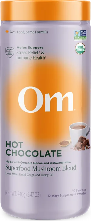 Mushroom Hot Chocolate Blend, canister, 30 servings