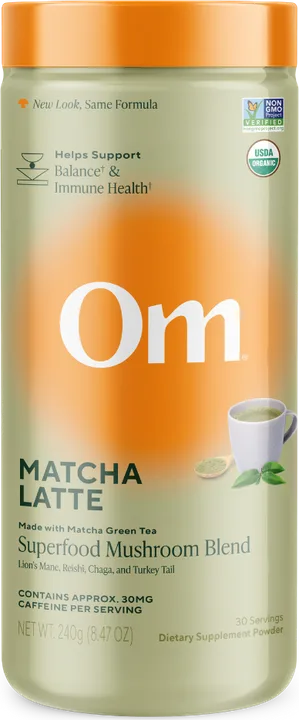 Mushroom Matcha Latte Blend, canister, 30 servings