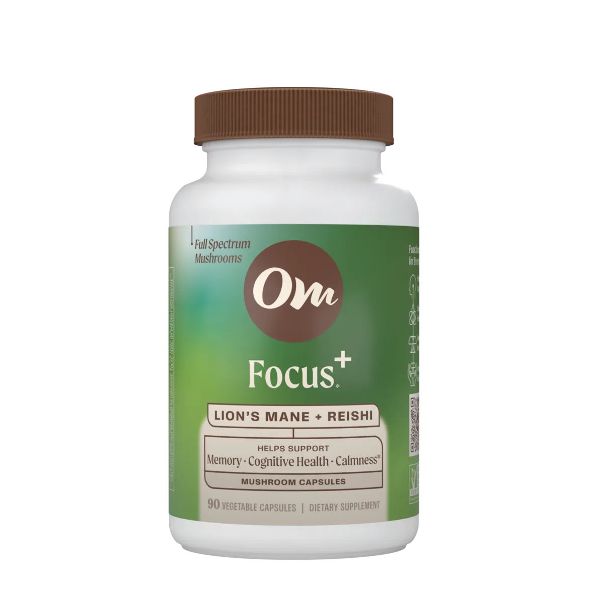 Focus+ Lion's Mane + Reishi, front of the bottle